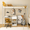 3.5FT Single Metal Loft Bed Frame High Sleeper Bunk Bed Study Desk Cabin Bed