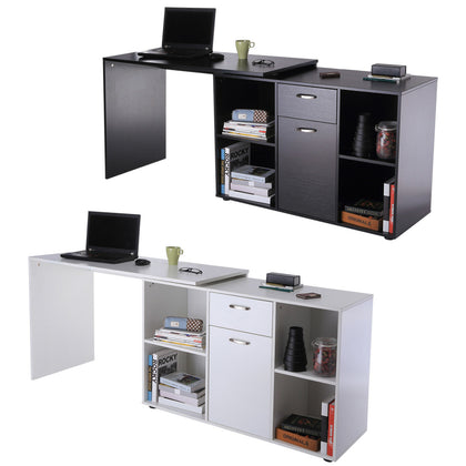 Dual-use Adjustable Large L-Shaped Computer Desk Laptop Workstation Flatwall