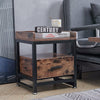 Vintage Sofa Side End Table Small Coffee Table With Drawer Bedroom Night Stand
