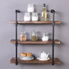 Wood Industrial Floating Shelves Pipe Shelf Storage Rustic Vintage Shelving Kit