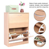 2 Drawer Shoe Cabinet Storage Cupboard Footwear Stand Rack Wooden Unit