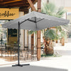 Garden Parasol Banana Cantilever Umbrella Crank Sun Shade Patio Outdoor W/ Base