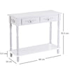Console Table 2 Drawer Hall Table Wood Storage Shelf White