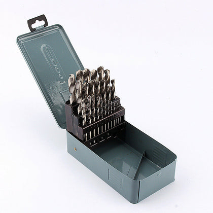 25Pcs Twist HSS High Speed Cobalt Steel Kit Metric Drill Bit Tools Set 1mm-13mm