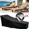 2 x Woodside Black Waterproof Sunbed/Sun Lounger Garden Furniture Cover