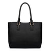 Women Designer V-shape PU Leather Handbag Tote Shoulder Bag Colour Block Pannel