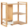 Desktop Organiser with Drawer Office Storage Rack Bamboo Display Book Shelf Desk