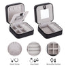 Small Portable Jewellery Box Organizer PU Leather Travel Storage Case w/Mirror