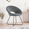 BTFY Grey Velvet Accent Chair w/ Metal Legs | for Bedroom, Dining & Living Room