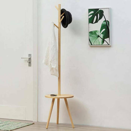 4 Hooks Coat Stand Garment Rack Branch Clothes Hat Hanger Storage Shelf Stand
