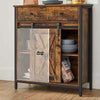 Industrial Side Cabinet Rustic Metal Cupboard Small Vintage Storage Sideboard TV