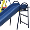 Metal Garden Swing Seesaw Slide Set Outdoor Backyard Play Set for Kids Children
