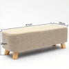 Linen Fabric Padded Stool Bench Footstool Pouffe Living Room Bedroom Footrest