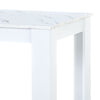 3 Pcs Modern Dining Table Set Table and 2 Bench Marble Look Kitchen Home White