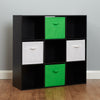Black 9 Cube Kids Green & White Toy/Games Storage Unit Girls/Boys Bedroom Shelf