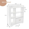 Wood Bookcase Bookshelf S Shape 6 Tier Shelves Free Shelving Storage White Unit