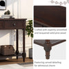 CONSOLE TABLE HALLWAY SIDE DESK W/ 2 DRAWERS SHELF WORKTOP ELEGANT RUSTIC BROWN
