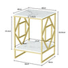 Large Marble Topped Nest Side Table Vintage Geometry Coffee End Table Lamp Stand