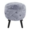 Round Footstool Ottoman Pouffe Velvet Stool Chesterfield Button Seat Bench Chair