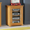 London Oak Hi-Fi Media Unit - Glass 1 Door Glazed Stereo Stand Cabinet - UK42