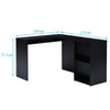 L-Shaped Home Office Desk Corner Computer Desk Black/White for Home Study Work