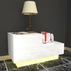 High Gloss Front Bedside Table Cabinet Nightstand White 2 Drawer RGB LED