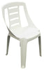 Set Of 4 Plastic Bistro Chairs Garden Chairs Stacking Banqueting Chairs White