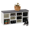 Shoe Bench Shoes Storage Rack Wooden Shelf Cabinet Seat Cushion Hallway Stand