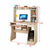 Modern Computer Desk with Book Shelves Study PC Table Home Office Workstation UK