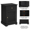 Black Bedside Table with Drawer&Door Bedside Cabinet Nightstand for Living Room