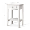 Mondeer Bedside Table Cabinet Nightstand w/Drawer&Shelf Side End Storage White