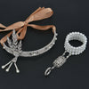 Gatsby 1920's Flapper Crystal Pearl Headpiece Headband Bracelet Silver Ring Set