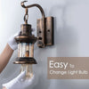 Rustic Oil Rubbed Bronze Vintage Wall Light Industrial Lamp Glass Metal Cafe