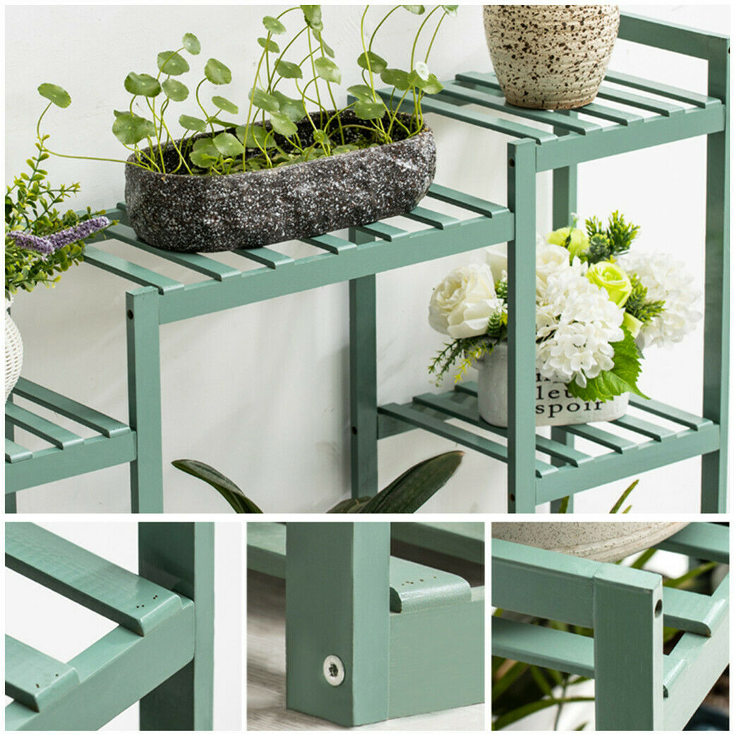 Thicken Bamboo Plant Stand Strong 5 Tier Flower Display Rack Holder Home Garden