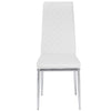 2 Modern White Faux Leather Dining Chairs Padded Seat High Back Chrome Metal Leg