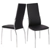 X Chrome Glass Dining Table+2/4 Slope Chairs Faux Leather Metal Legs Living Room