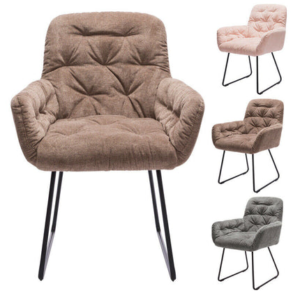 Nordic Sofa Armchair Fabric Upholstered Accent Tub Lounge Chair With Metal Legs