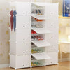 Mondeer 12 Cube DIY Plastic Shoe Storage Cabinet Boxes Cupboard Organizer White