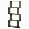 4 Tier Display Wooden Bookcase Rustic S Shape Shelf Storage Bookshelf Furniture