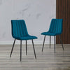 2X Retro Velvet Dining Chairs Padded Seat Office Chairs Dining Room Kitchen
