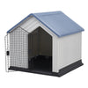 Large Plastic Dog Kennel Hutch Pet House Shelter With Metal Door Indoor Outdoor