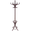 Wooden Coat Rack Hat Hanger Free Standing Hallstand Umbrella Stand with 12 Hooks