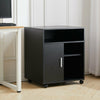 Printer Stand Moveable Filing Cabinet with Storage Shelves Wheels Wood Side Desk