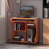Computer Desk PC Laptop Writing Table Storage Shelf Workstation Wood Cart Wheels