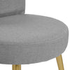Dressing Table Stool Linen/Faux Fur Makeup Vanity Seat Chair Metal Legs Pouffe