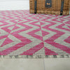 NEW Pink Blush Geometric Outdoor Patio BBQ Garden Washable Easy Clean Area Rug