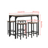 5Pcs Modern Bar Table & 4 Stools Breakfast Kitchen Dining Set Bar Bistro Wood BN