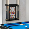Billiards Pool Cue Rack Wall Mounted Billiard Stick Holder Made of Solid Pine