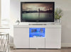 White High Gloss TV Stand Cabinet Unit Sideboard 3 Doors RGB LED Glass Shelf