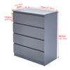 Grey Chest of Drawers Bedside Table Cabinet 4 Drawer Bedroom Storage Furniture
